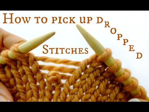 How to pick up a dropped stitch - Easy &amp;amp; Quick Knitting Tutorial