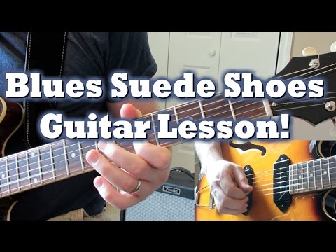 How to play Blue Suede Shoes Guitar solo 1 (Lesson by Tom Conlon)