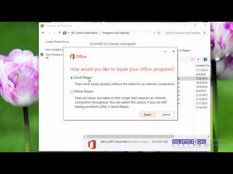 How to repair an Office 2013 or Office 2016 Installation