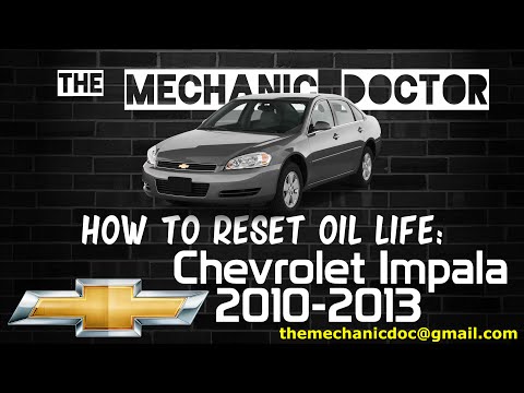 How to reset oil life: Chevrolet Impala 2010, 2011, 2012, 2013.