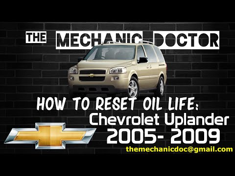 How to reset oil life: Chevrolet Uplander 2005, 2006, 2007, 2008,  2009