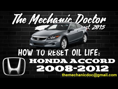 How to reset oil life: Honda Accord 2008, 2009, 2010, 2011, 2012.