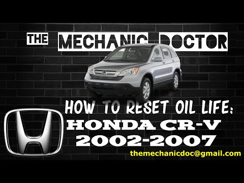 How to reset oil life: Honda CR-V 2002, 2003, 2004, 2005, 2006, 2007.