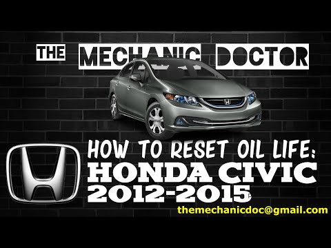 How to reset oil life: Honda Civic 2012, 2013, 2014, 2015.