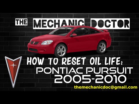 How to reset oil life: Pontiac Pursuit 2005, 2006, 2007, 2008, 2009, 2010.