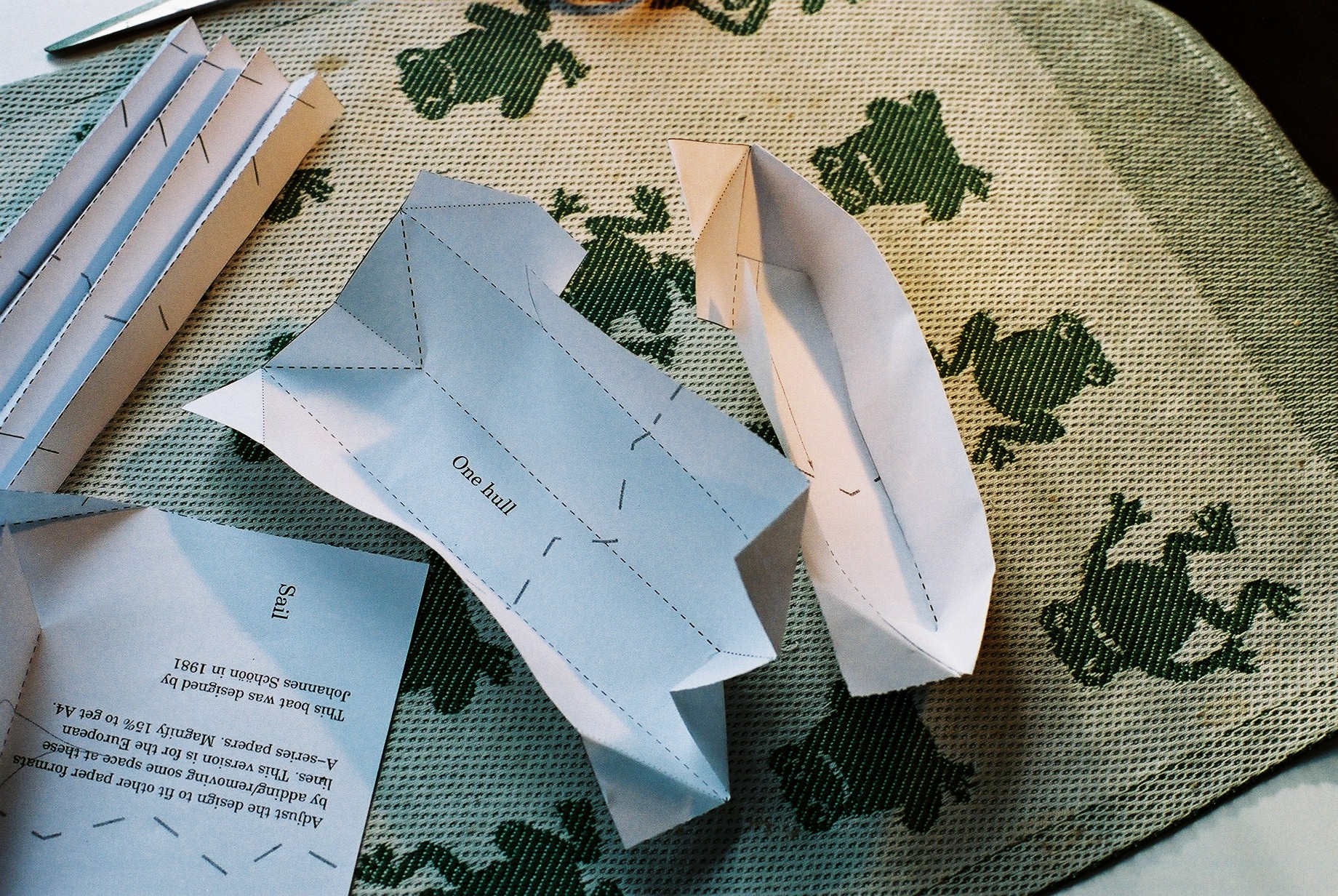 Hulls creased, but not completely folded