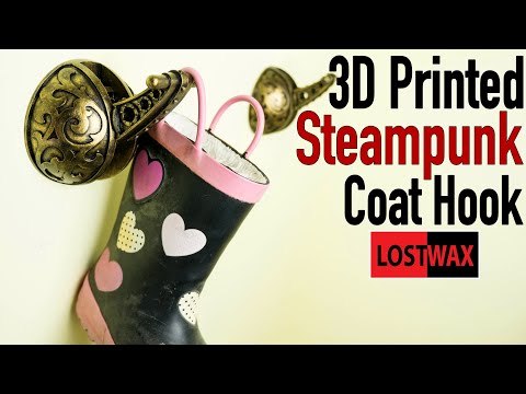 I Make a Steampunk 3D Print Coat Hook! Lotmaxx SC-10 3D Printer review. 3D Printer Projects