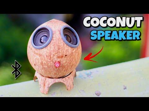 I Turn Coconut Shell into Bluetooth Speaker..How to Make Coconut Bluetooth Speaker at Home