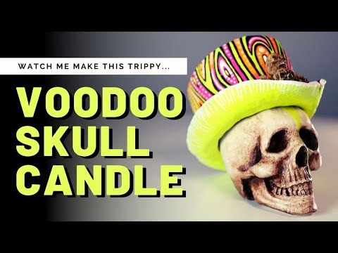 I made a VOODOO SKULL CANDLE...Sculpting, painting and more!