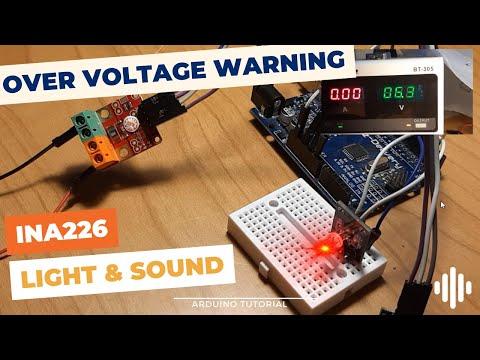 INA226 Sensor Over voltage Warning Light &amp; Sound Using Arduino