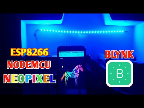 IOT : ESP 8266 Nodemcu Controlling Neopixel ws2812 LED Strip over the internet using BLYNK App