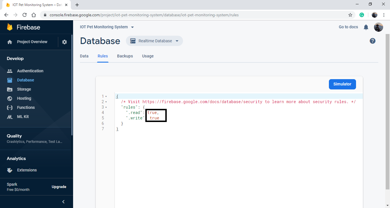 IOT Pet Monitoring System &ndash; Firebase &ndash; Firebase console - Google Chrome 12_1_2019 9_32_20 PM.png