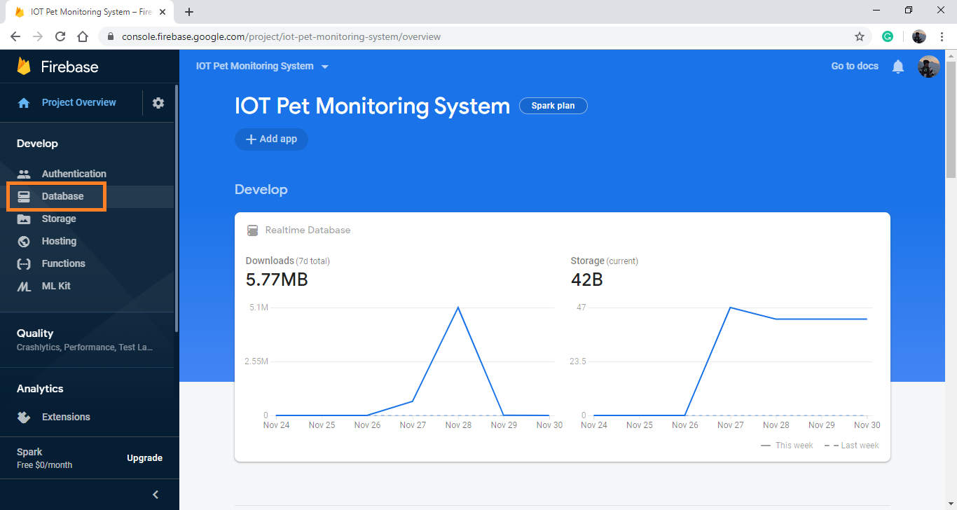 IOT Pet Monitoring System &ndash; Firebase &ndash; Firebase console - Google Chrome 12_1_2019 9_32_00 PM.png