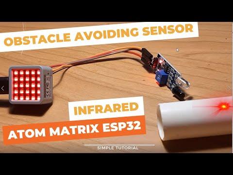 IR Infrared Obstacle Avoidance Sensor With ATOM Matrix ESP32