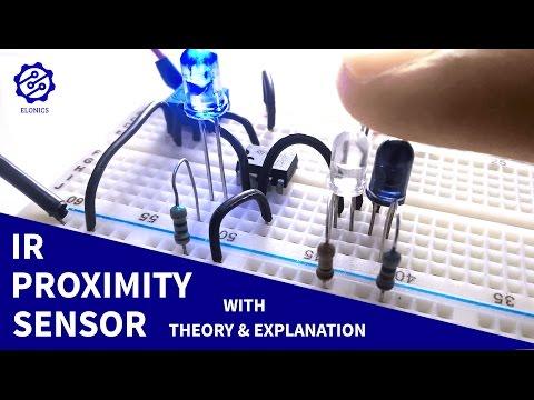 IR Proximity Sensor / Obstacle Detector circuit on Breadboard | LM358 Op-Amp projects