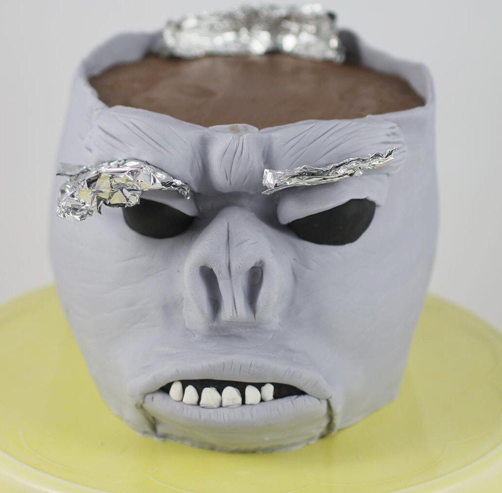 Indiana Jones Monkey Brain Cake Monkey Birthday Cake Boys add the eyebrow detail.jpg