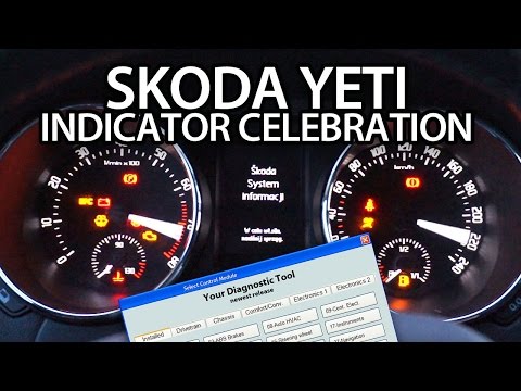 Indicator celebtration activation in Skoda Yeti (needle sweep, gauge test, cluster staging, tuning)