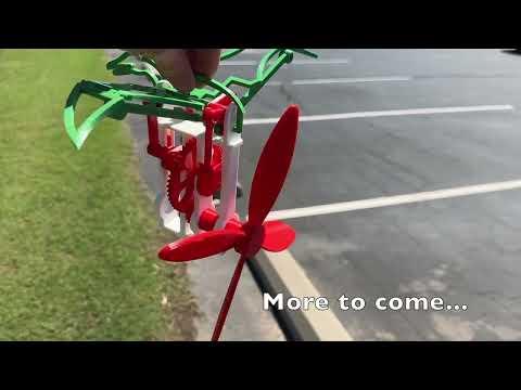 Indoor and Short Outdoor Test of my First Whirligig, Pterodactyl.