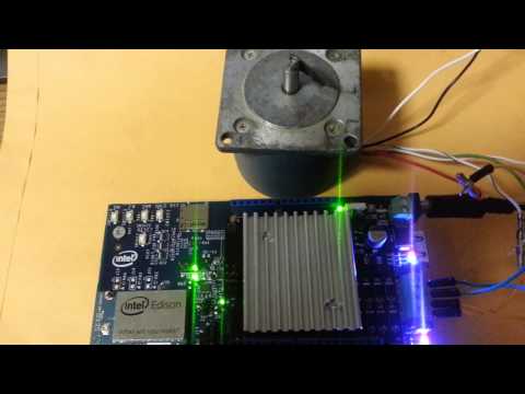 Intel Edison Arduino Board Controlling a Stepper Motor via Seeed Shield