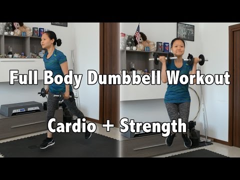 Intense Full Body Dumbbell Cardio &amp;amp; Strength Workout w/ Beginner Modifiers