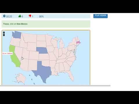 Interactive USA states quiz
