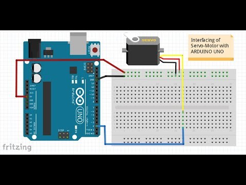 Interfacing Servo Motor with Arduino || Fritzing