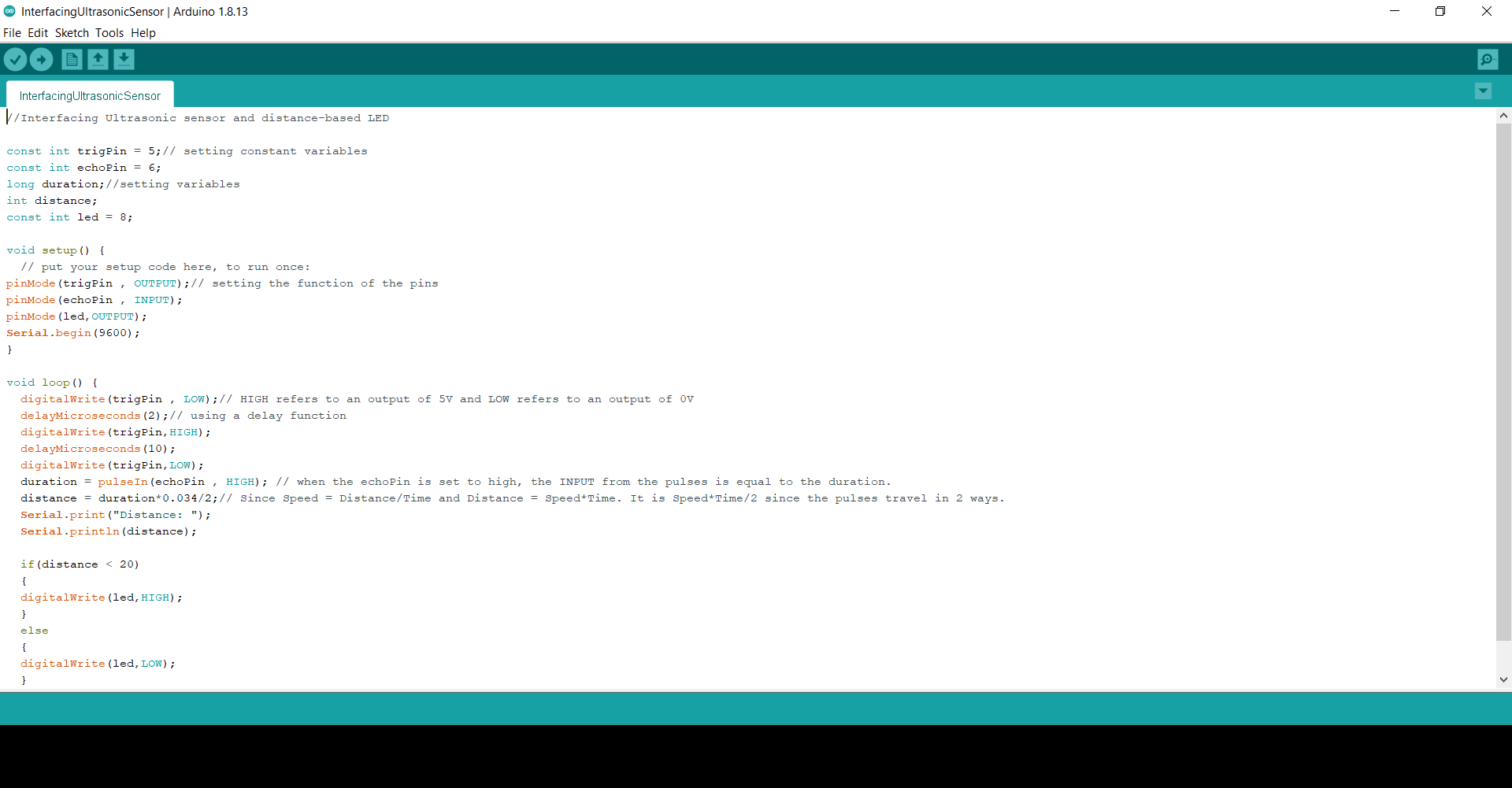 InterfacingUltrasonicSensor _ Arduino 1.8.13 18-03-2021 08_48_55.png