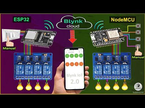 IoT Project using ESP32 NodeMCU ESP8266 network with Blynk App | IoT based Home Automation 2022