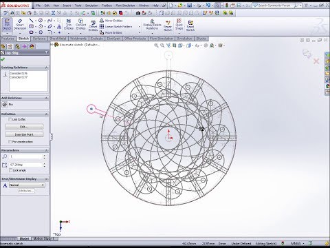 Iris Diaphragm Mechanism - Solidworks Kinematic Trial using Sketch Blocks - Tutorial