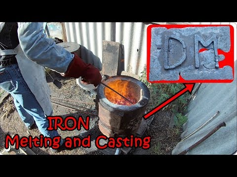 Iron melting and casting. Casting iron plaque