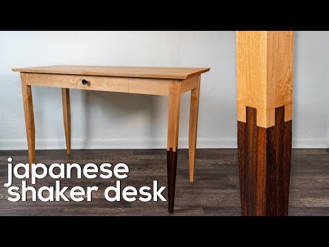 Japanese and Shaker Style Writing Desk | Jyuji Mechigai Tsugi | Shaker Furniture