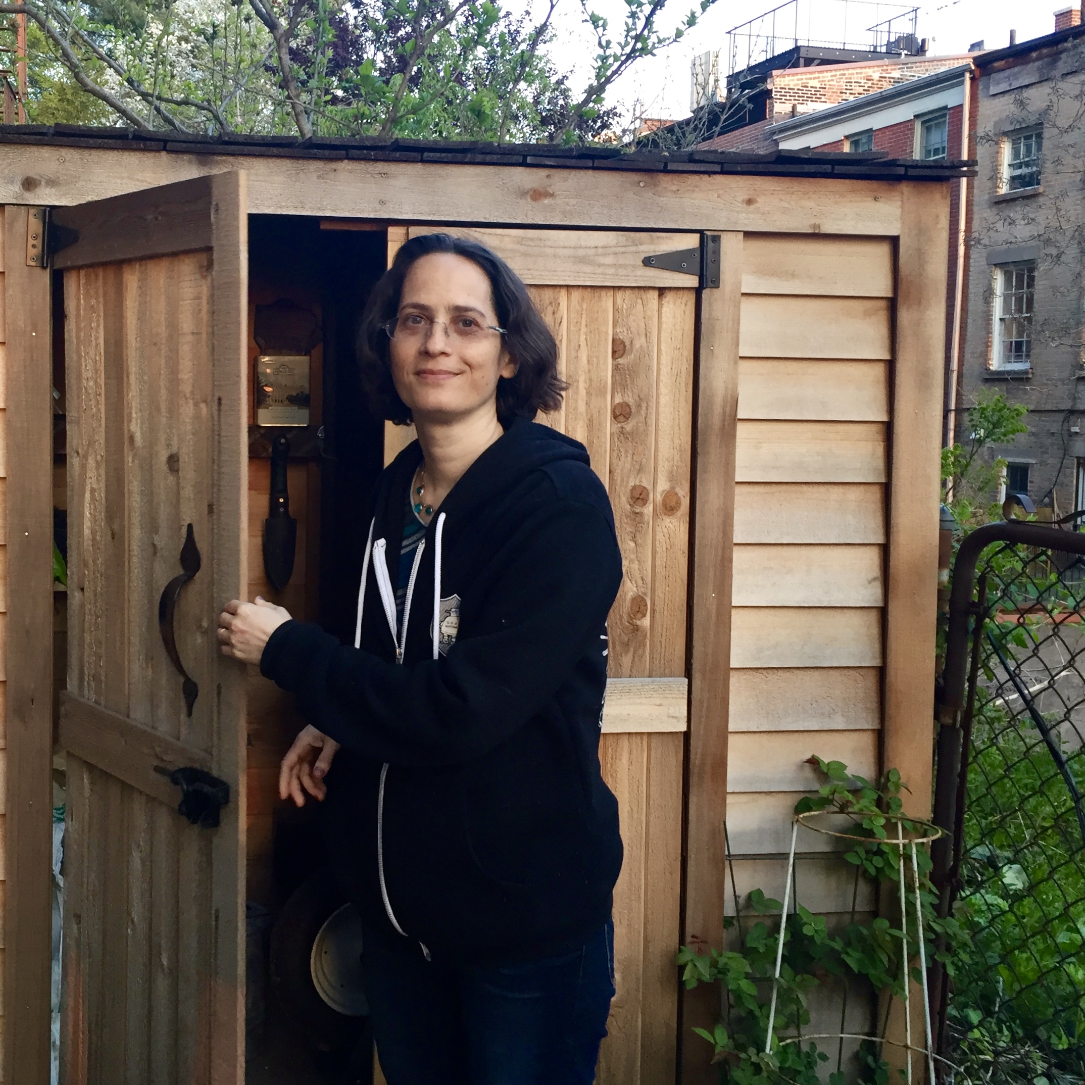 Katherine in garden shed.jpg