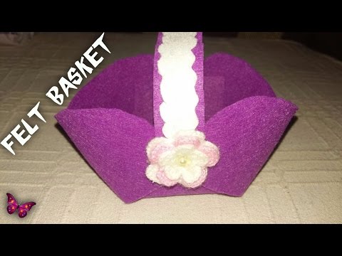 Ke&amp;ccedil;eden sepet yapımı / Basket made of felt ( DIY )