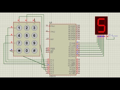 Keypad interface with 8051 and displaying numbers in 7 segment