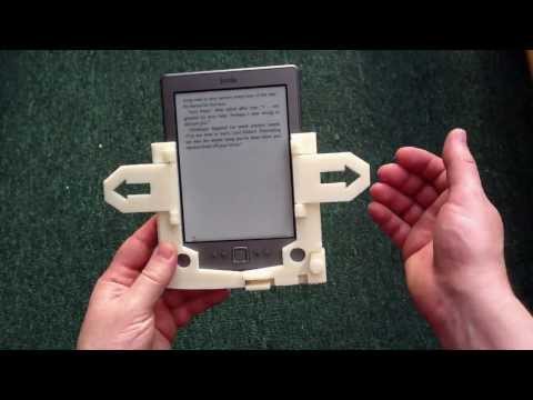 Kindle mechanical page turner, 3D printed. October 2013.