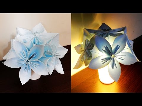 Kusudama night light - learn how to make a kusudama lamp - EzyCraft