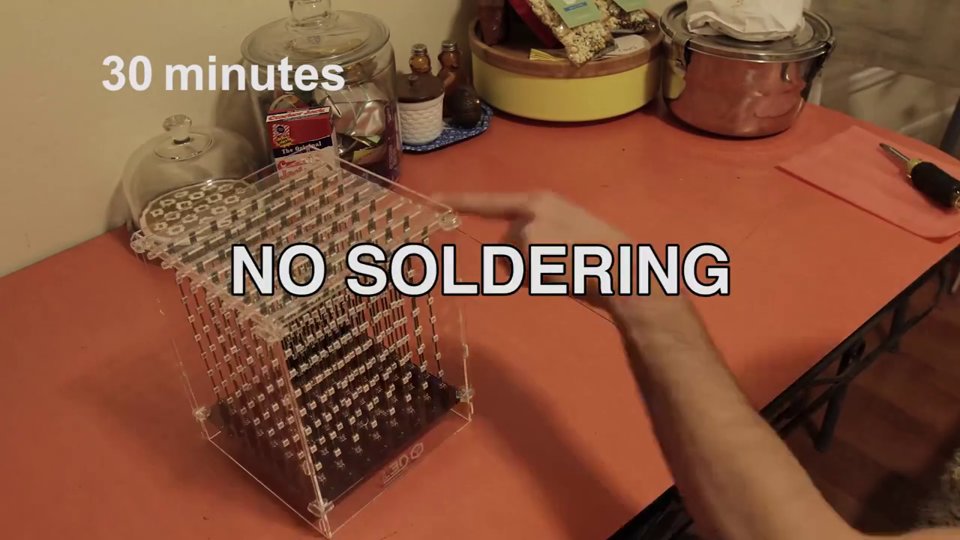 L3D Cube: Assembly in 30 minutes with no soldering