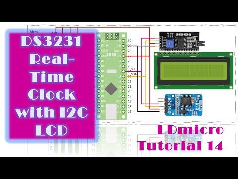 LDmicro 14: I2C LCD &amp;amp; DS3231 Real-Time Clock (Microcontroller PLC Ladder Programming with LDmicro)