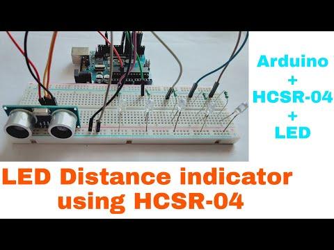 LED distance indicator using ultrasonic sensor || arduino +ultrasonic sensor + LED