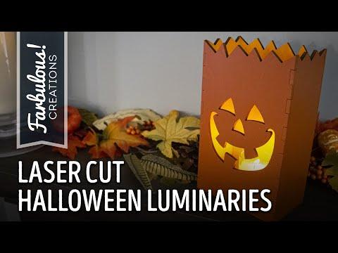 Laser Cut Jack-o'-lantern Luminaries for Halloween