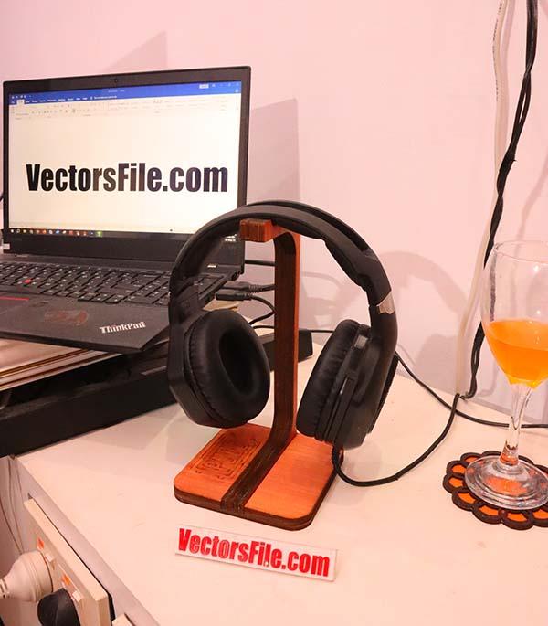 Laser Cut Wooden Headphone Stand for Gamers PUBG Headphone Holder Stand Vector File.jpg