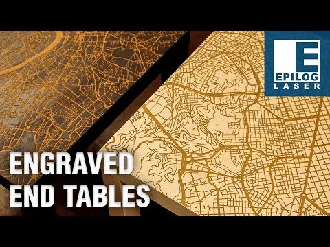 Laser Engraved Maps on End Tables