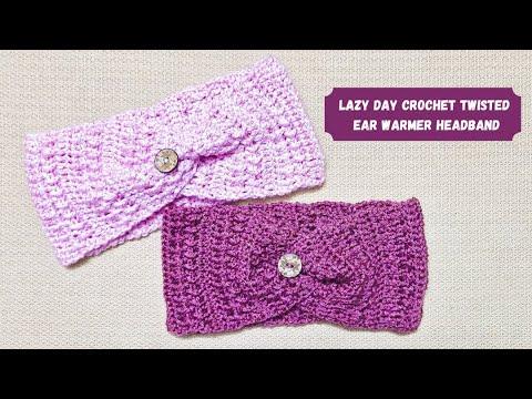 Lazy Day Crochet Twisted Ear Warmer Headband Part of The 2025 Gift to Myself Crochet Along