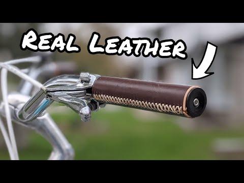 Leather Handlebar Grips - Corset Stitch [DIY]