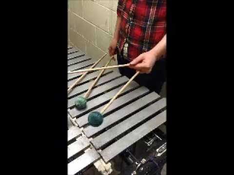 Left hand pick up other mallet