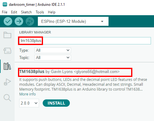 Library Manager Install the module tm1638plus.png
