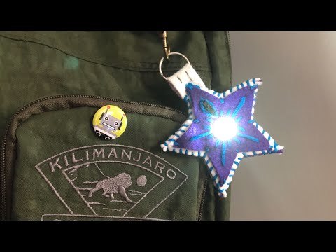 Light Up Star Embroidered Backpack Clip