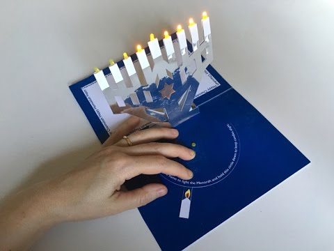 Light-up Menorah Pop-up card