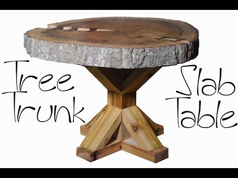 Live Edge Slab Table from Tree Trunk