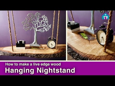 Live Edge Wood Hanging Nightstand